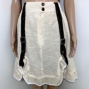Vintage Lagenlook Steampunk Skirt Layered Belted Sz 40